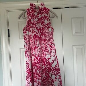 Tuckernuck Blythe hot pink floral dress SMALL, EUC